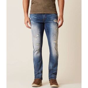 Stone‎ Refinery Mens Jeans The Clyde Slim Straight Stretch Distressed Size 34x32